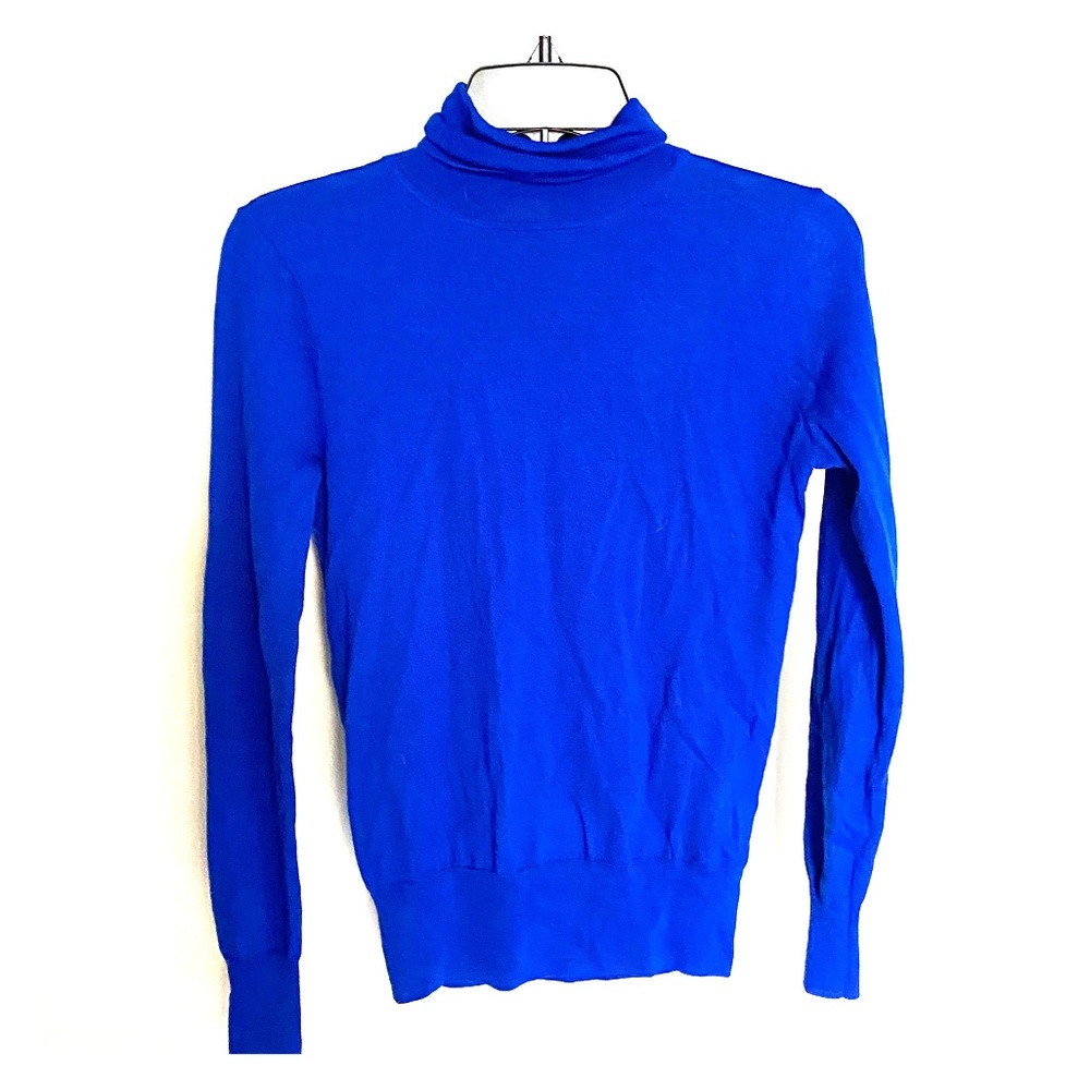 J crew  bright blue turtleneck